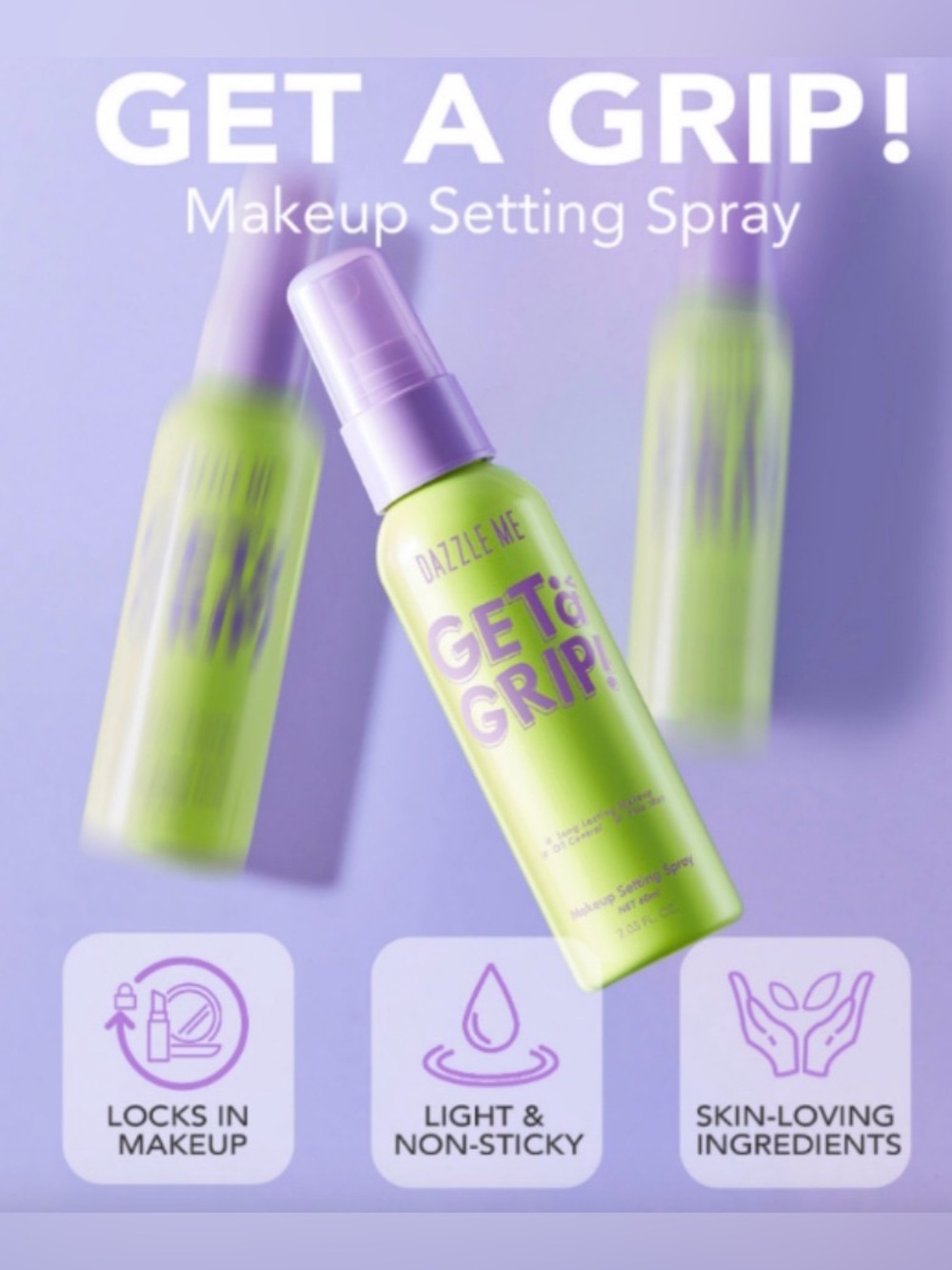FREE w/ $10+ PURCHASE: Dazzle Me Get a Grip! Makeup Setting Spray